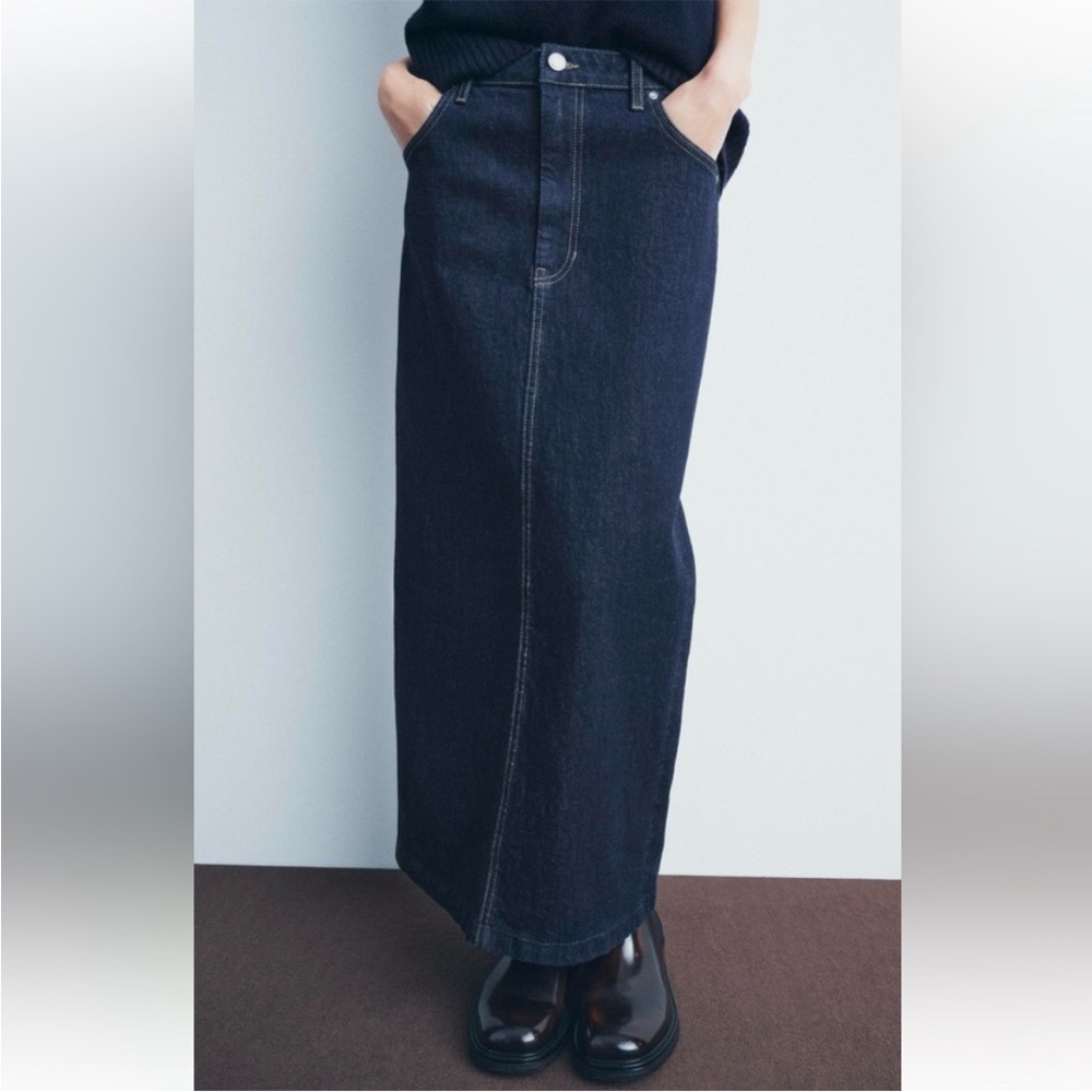 Zara Dark Denim Maxi Skirt